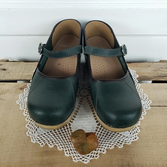 🌿Reserved for Ruthanne🌿Emerald Green Dansko Marcelle Mary Jane Cottage Boho 38 - Picture 2 of 12